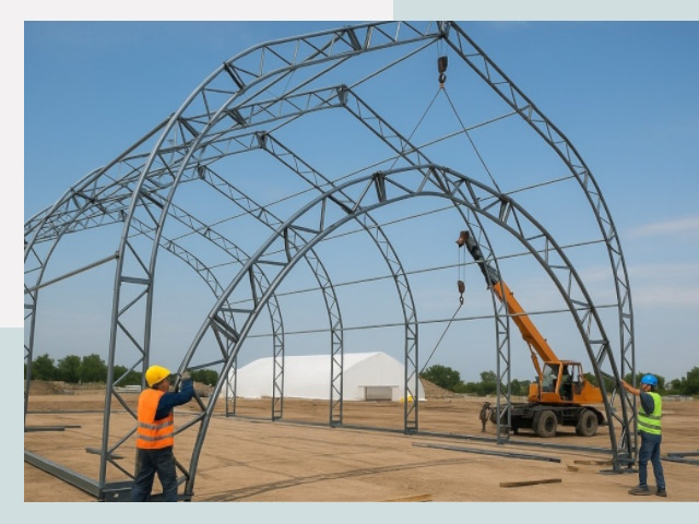 Монтаж ангаров в Еманжелинске от 616 руб. - Надежно и быстро